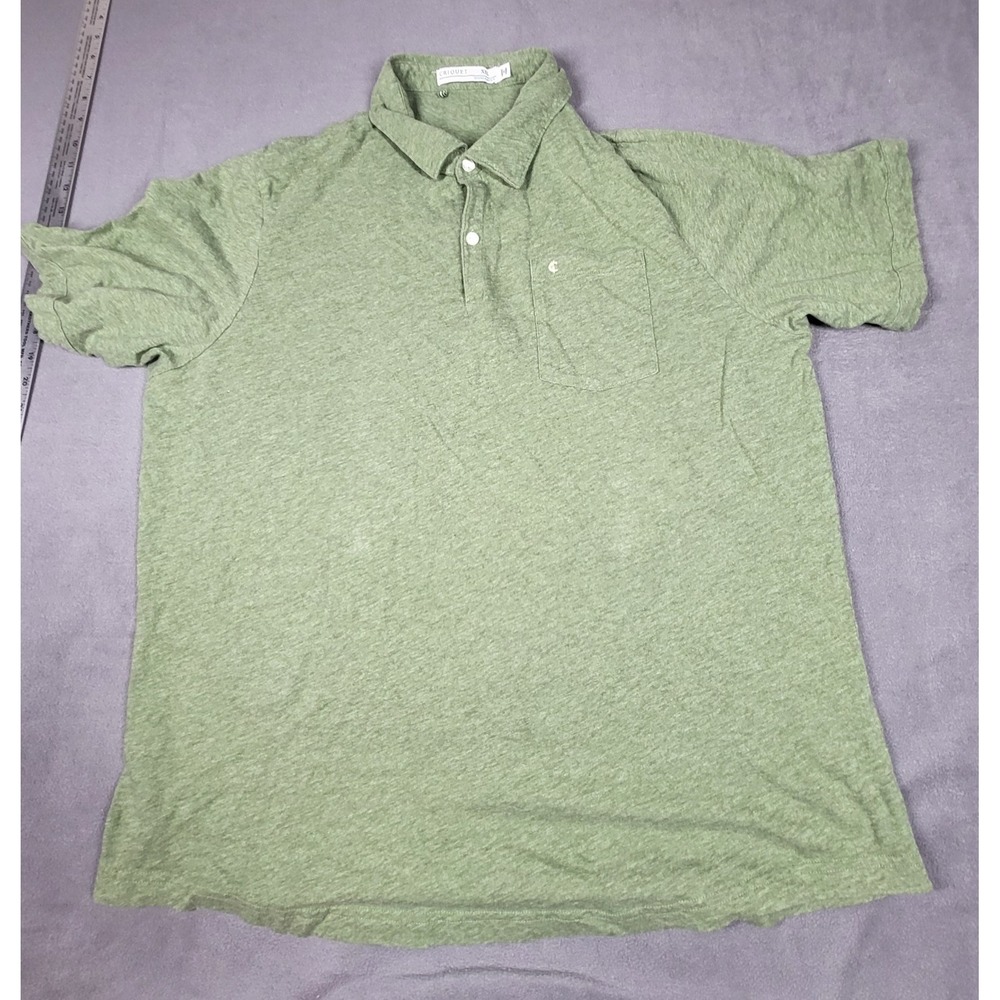 Criquet Pima Cotton Polo Shirt Mens Medium Light Green Golf Performance Preppy